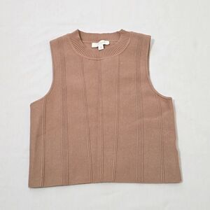 All: Row  ribbed cropped knit blouse size small.
